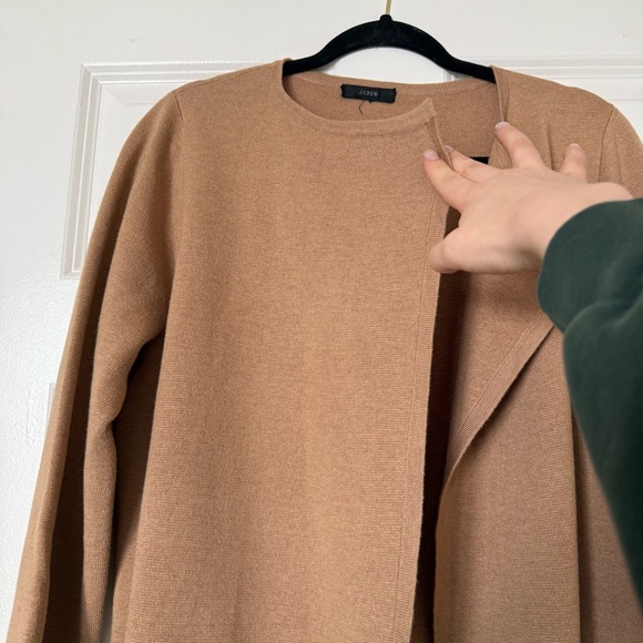 J. Crew Juliette Collarless Sweater Blazer Sand Tan Color Size Large - Picture 4 of 12